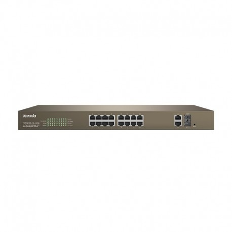 Tenda TEF1218P-16-250W16-Port 10/100Mbps + 2 Gigabit Web Smart PoE Switch