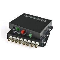 Black Copper 8 Channel *1080 P HD Fiber Optic Media Converter With Data