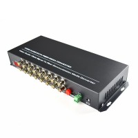 Black Copper 16 Channel *1080 P HD Video Audio Data Fiber Optic Media Converter With Data