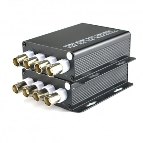 Black Copper 4 Channel *1080 P HD Fiber Optic Media Converter With Data