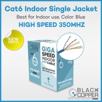 Black Copper Cat-6 UTP Indoor Single Jacket Cable