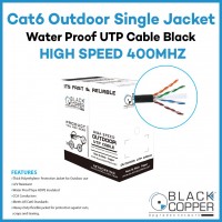 Black Copper CAT-6 Outdoor Single Jacket Cable UTP Waterproof Black