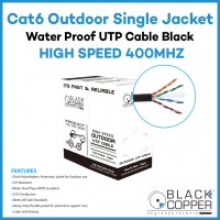 Black Copper CAT-6 Outdoor Single Jacket Cable UTP Waterproof Black
