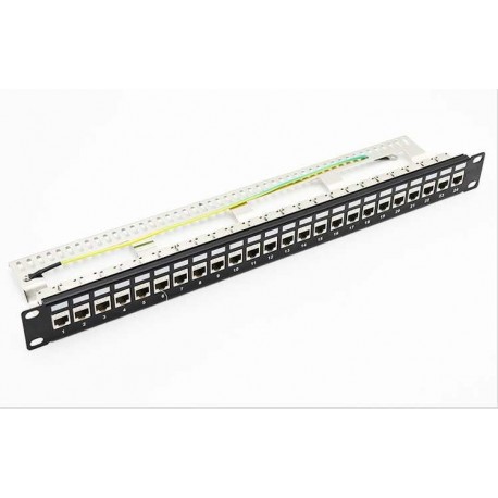 Black Copper Cat7 Patch Panel 24 Port