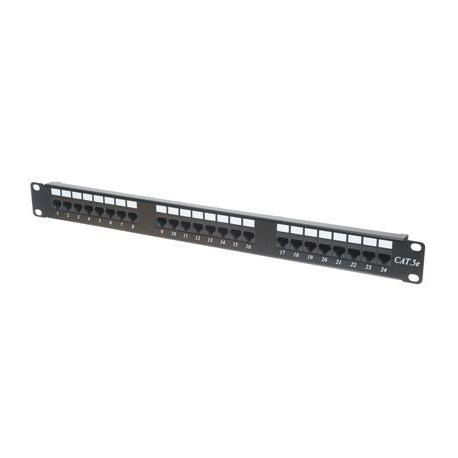 Black Copper Cat-5e Patch Panel 24 Port