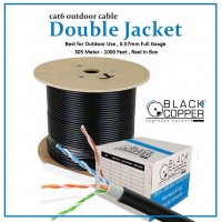 Black Copper Cat6 Double Jacket Outdoor Cable