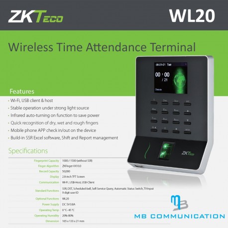 ZKTeco WL20