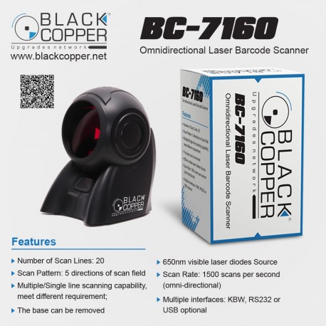 Black Copper BC-7160 Omnidirectional Laser Barcode Scanner