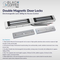 Black Copper Double Door Magnetic Lock