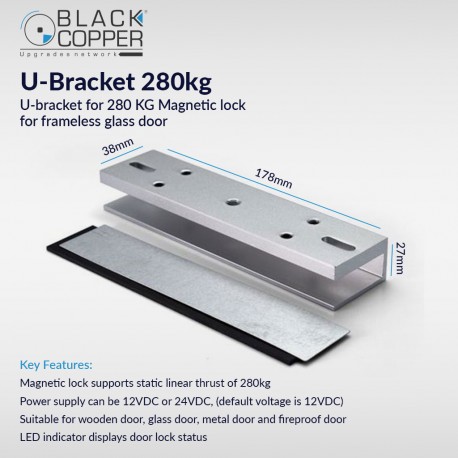 Black Copper U Bracket 280kg
