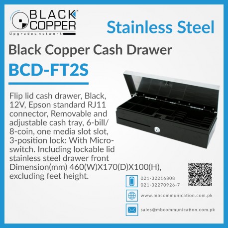 Black Copper FlipTop Cash Drawer BCD-FT2S