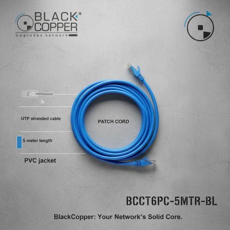 Black Copper Cat-6 Patch Cord 5 Meter