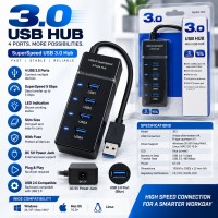 Type-C to USB 3.0 Hub - 4 Port Slim