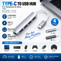USB 3.0 Aluminum Hub - 4 Port